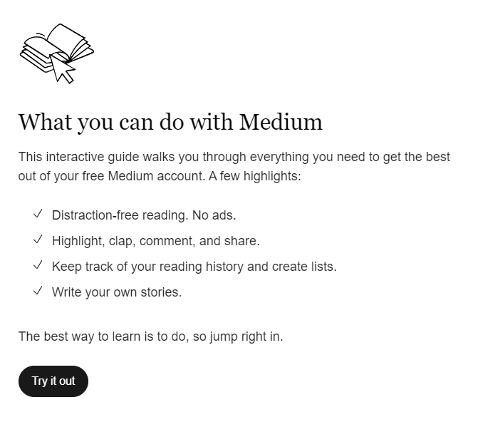 This example shows how Medium sends email campaigns