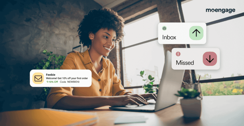 Woman is happy to receive emails from a MoEngage customer