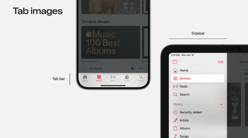 This is an image of Tab bars from Apple WWDC